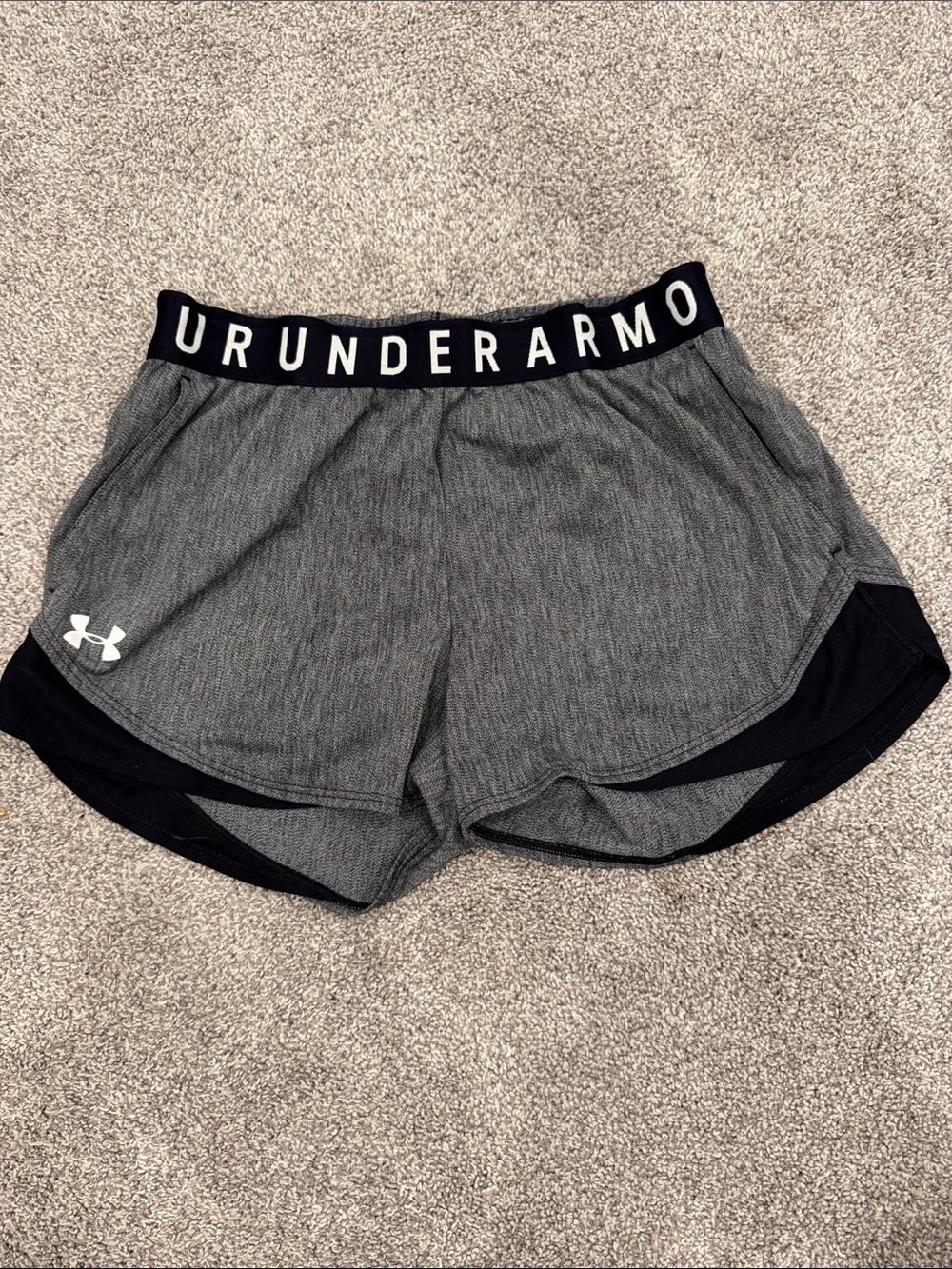 Under Armour HeatGear Running Shorts | Gray Black | Size Small